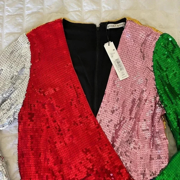 Alice + Olivia multi colored sequin mini dress - Picture 10 of 15